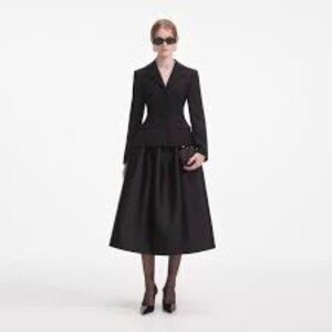 Self Portait Black Tailored Midi Dress